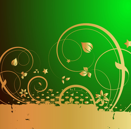 Grunge Golden Floral Patricks Day Backgroundのイラスト素材