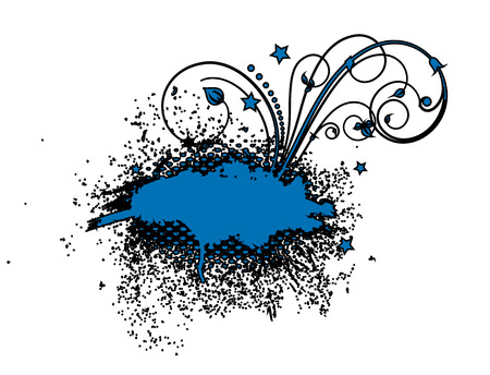 Grunge Texture Flourish Banner Vectorのイラスト素材