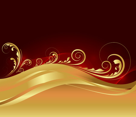 Golden Swirl Flourish Bokeh Graphic Backgroundのイラスト素材