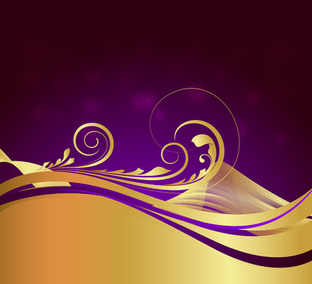 Swirl Golden Wavy Flourish Designのイラスト素材