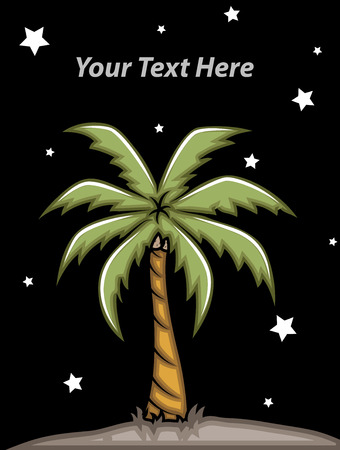 Coconut Tree at Nightのイラスト素材