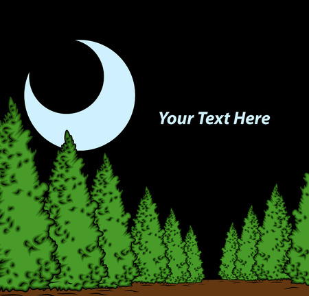 Christmas Trees Night Backgroundのイラスト素材