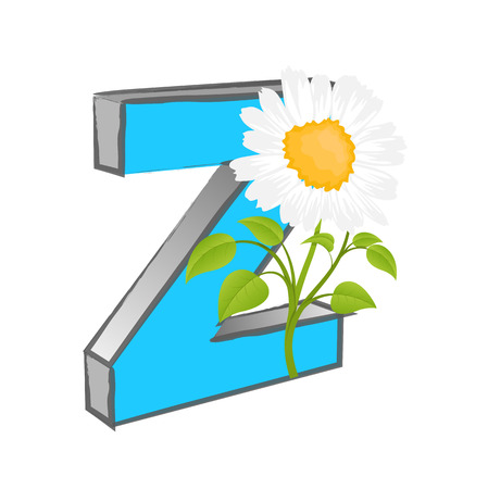 Vector Z Alphabet with Flowerのイラスト素材