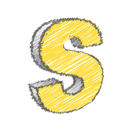 Scribble S Alphabet Vectorのイラスト素材
