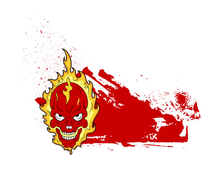 Grunge Halloween Skull Bannerのイラスト素材