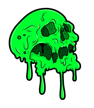 Melting Halloween Skullのイラスト素材