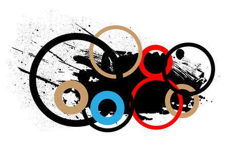 Colored Circles Grunge Bannerのイラスト素材