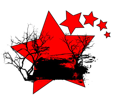 Grunge Banner Stars Backgroundのイラスト素材