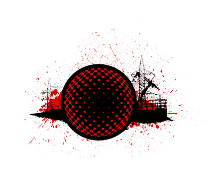 Abstract Retro Grunge Industrial Graphic Backgroundのイラスト素材