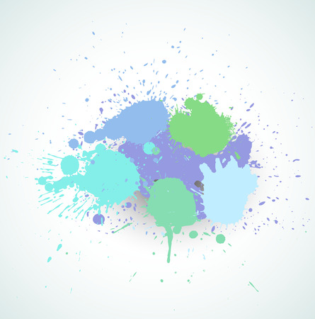 Vintage Colorful Paint Splashesのイラスト素材