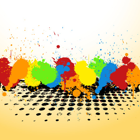 Colorful Drops Halftone Vector Backgroundのイラスト素材
