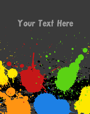 Colorful Paint Drops Vector Bannerのイラスト素材
