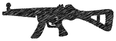 Scribble Drawing Shooting Gun
