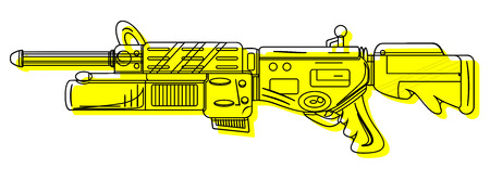 Yellow Shooting Gun Drawingのイラスト素材