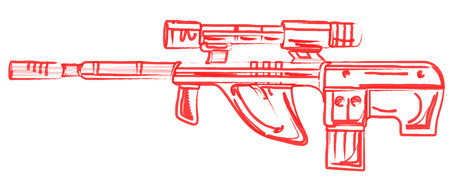 Retro Drawing of Ancient Shooting Gunのイラスト素材