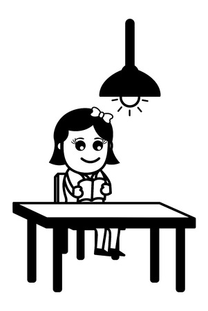 Woman Reading Aloneのイラスト素材