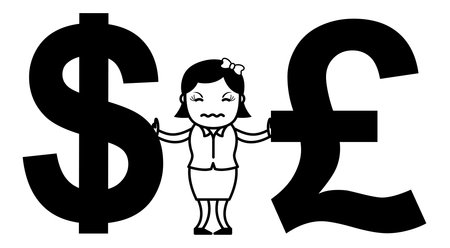 Dollar Vs Pound - Vector Illustrationのイラスト素材
