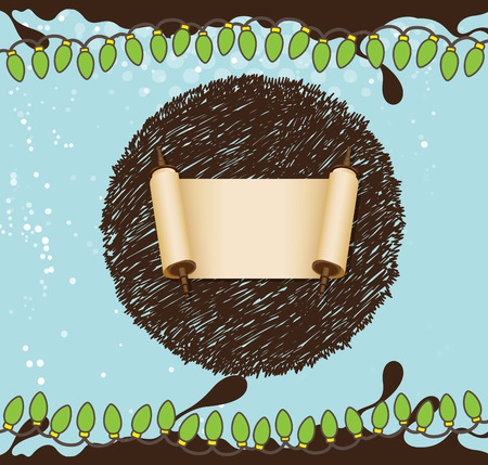 Christmas Parchment Scroll Banner Vectorのイラスト素材