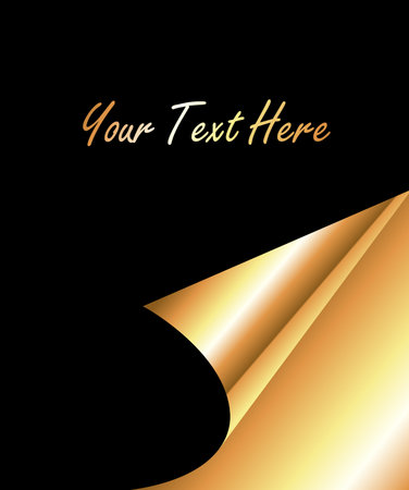 Golden Curled Paper Banner Vector