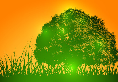 Green Tree Vector Backgroundのイラスト素材