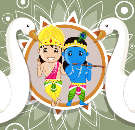 Shri Krishna and Balaramaのイラスト素材