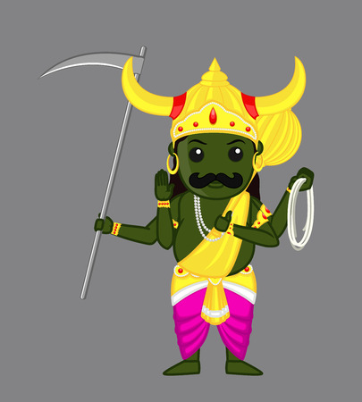 Yama Raj - Indian God of Deathのイラスト素材