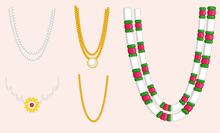 Hindu Mythological Garland and Necklace Jewelry Designsのイラスト素材