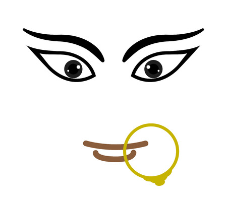 Maa Durga Face - Hindu Mythological Goddessのイラスト素材