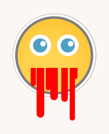 Blood Vomiting - Cartoon Smiley Vector Faceのイラスト素材