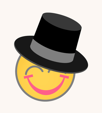 Happy Gentleman - Cartoon Smiley Vector Faceのイラスト素材