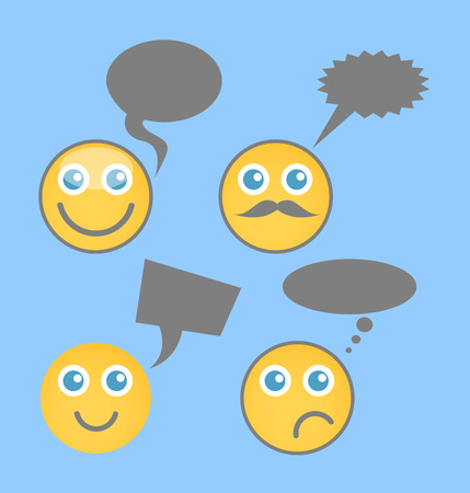 Chatting Smiley Setのイラスト素材