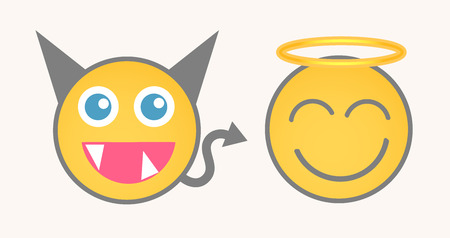 Angel and Devil Smileyのイラスト素材