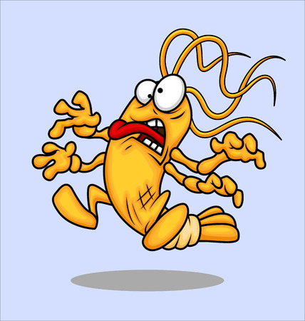 Shocked Cartoon Shrimpのイラスト素材