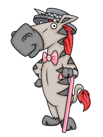 Modern Lifestyle Zebra Characterのイラスト素材