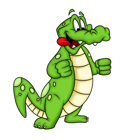 Greedy Cartoon Crocodileのイラスト素材