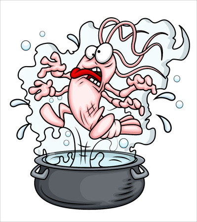 Cooking Shrimp Vector Illustrationのイラスト素材