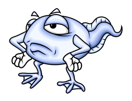 Disappointed Cartoon Frog Characterのイラスト素材