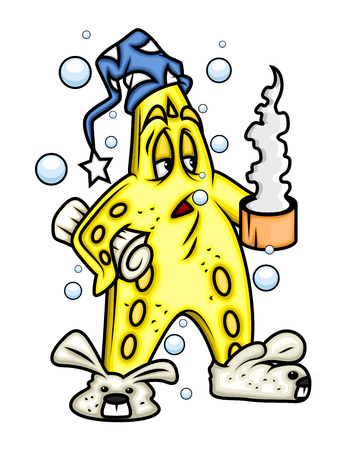 Stressful Cartoon Starfishのイラスト素材