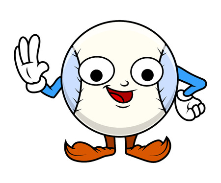 Happy Cute Cartoon Ball Characterのイラスト素材