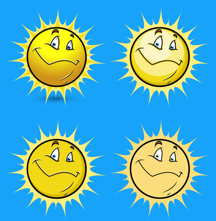 Sun Smiley Vector Setのイラスト素材