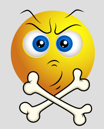 Danger Angry Crossed Bones Emoji Smiley Emoticonのイラスト素材