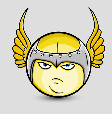 Angry Sparta Smiley with Wingsのイラスト素材