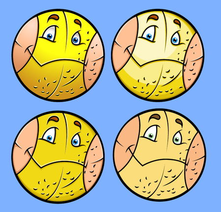Cartoon Ball Smiley Setのイラスト素材