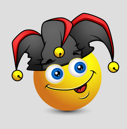 Funny Comic Jester Emoji Smiley Emoticonのイラスト素材