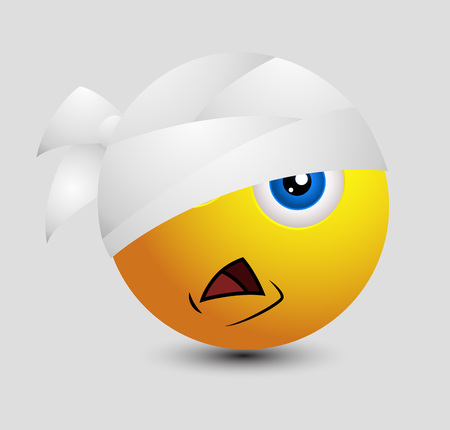 Cute Injured Emoticonのイラスト素材