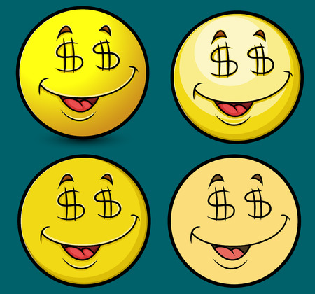 Excited Millionaire Emoticonsのイラスト素材
