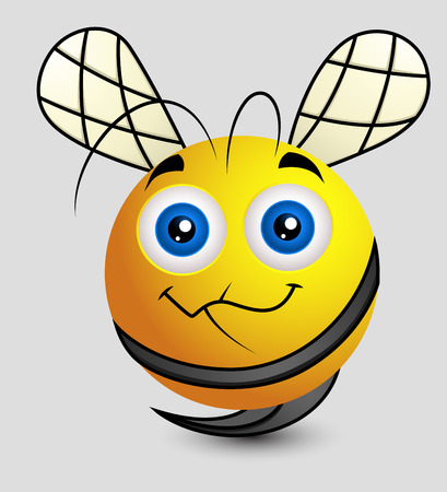 Cute Cartoon Bee Smileyのイラスト素材