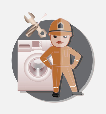 Mechanic Cartoon Characterのイラスト素材