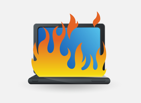 Fire Insurance for Computer - Vector Illustrationのイラスト素材