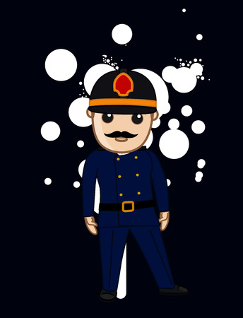 Cartoon Firefighter Inspectorのイラスト素材
